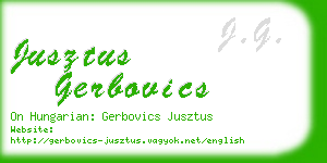 jusztus gerbovics business card